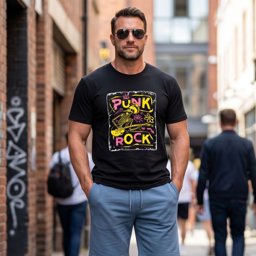 A12062 Espionage Punk Rock Printed T Shirt