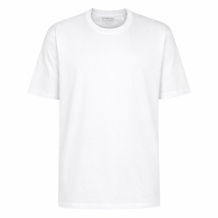 A12069XT Tall Fit Ed Baxter Plain Crew Neck T-Shirt (White)