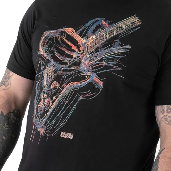 A12074 D555 Guitar Printed T-Shirt