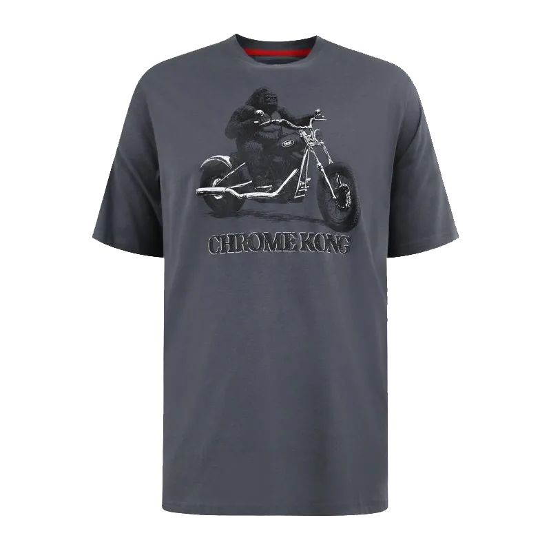 A12075 D555 Gorilla Biker Printed T-Shirt