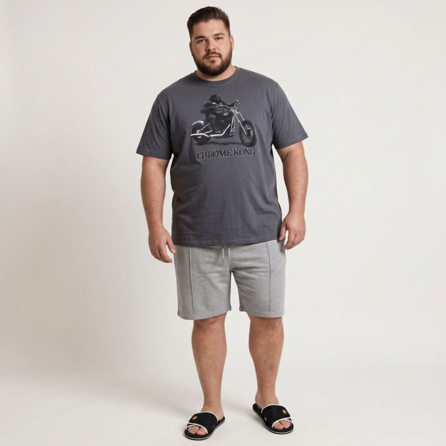 A12075 D555 Gorilla Biker Printed T-Shirt