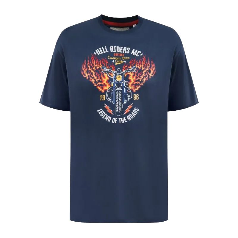 A12078 D555 Motorbike Printed T-Shirt