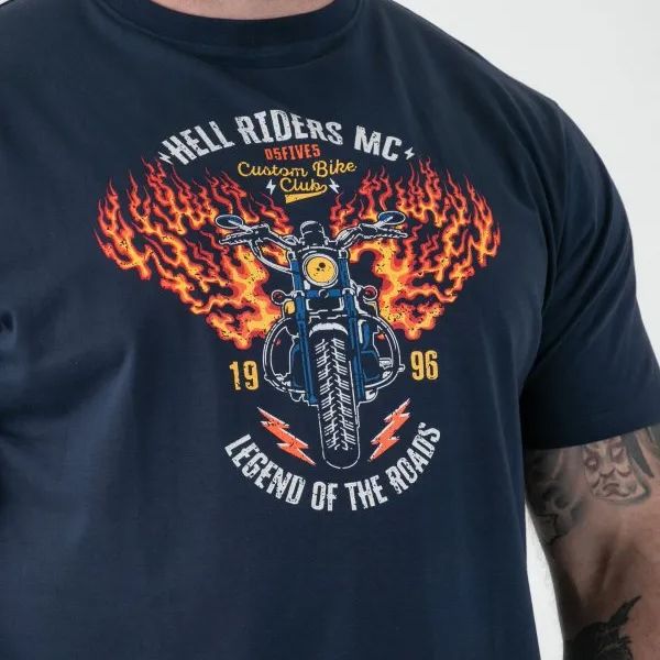 A12078XT Tall Fit D555 Motorbike Printed T-Shirt