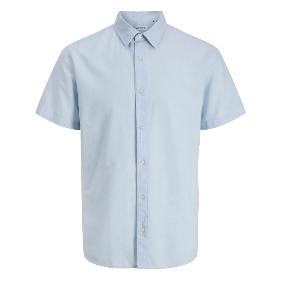 A12085 Jack & Jones Linen Blend Shirt (Lt Blue)