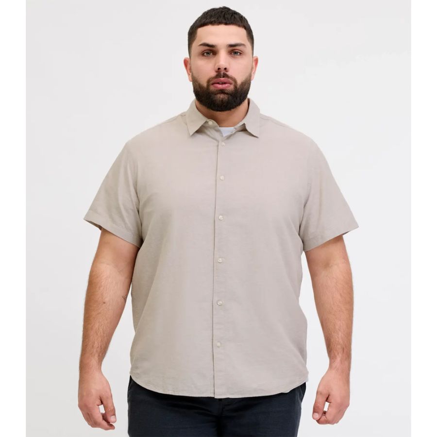 A12085 Jack & Jones Linen Blend Shirt (Sand)