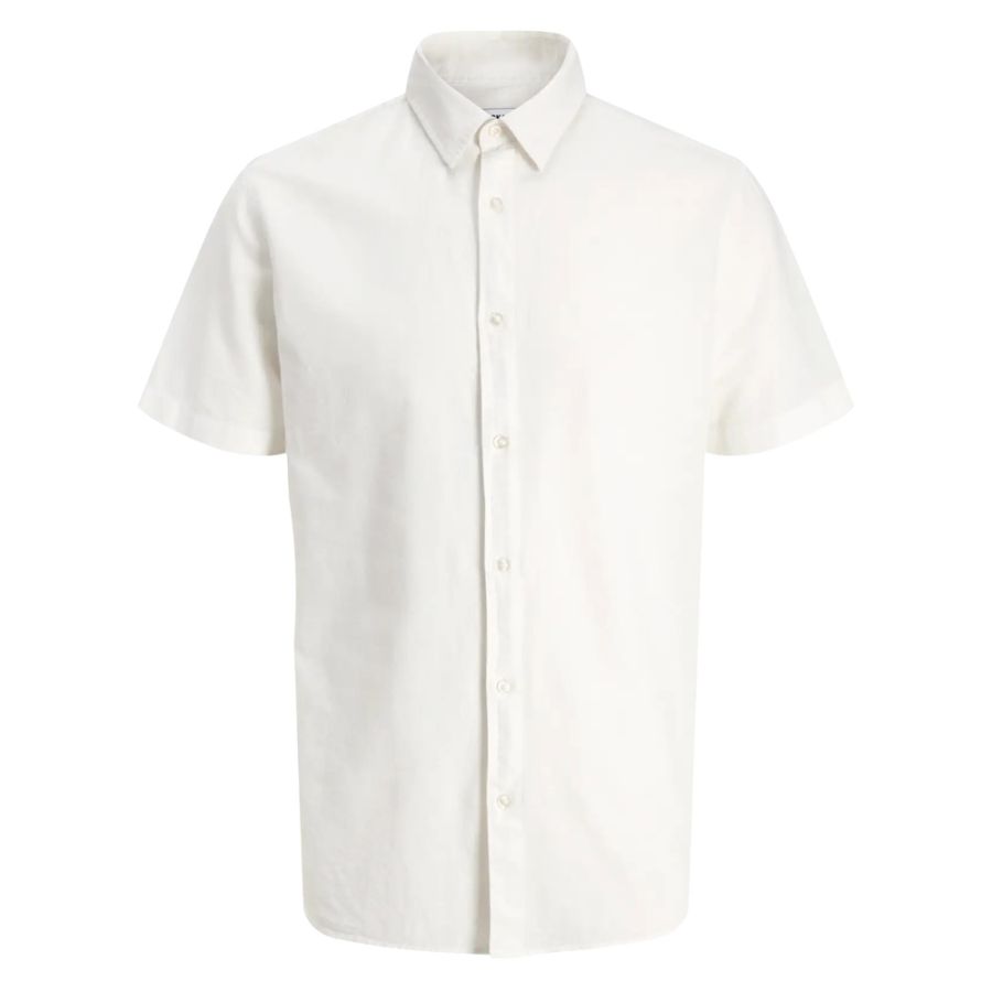 A12085 Jack & Jones Linen Blend Shirt (White)