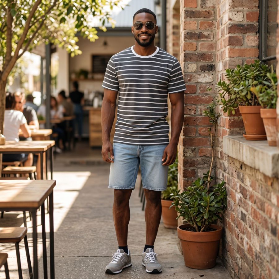 A12094 Jack & Jones Stripe Pique T-Shirt