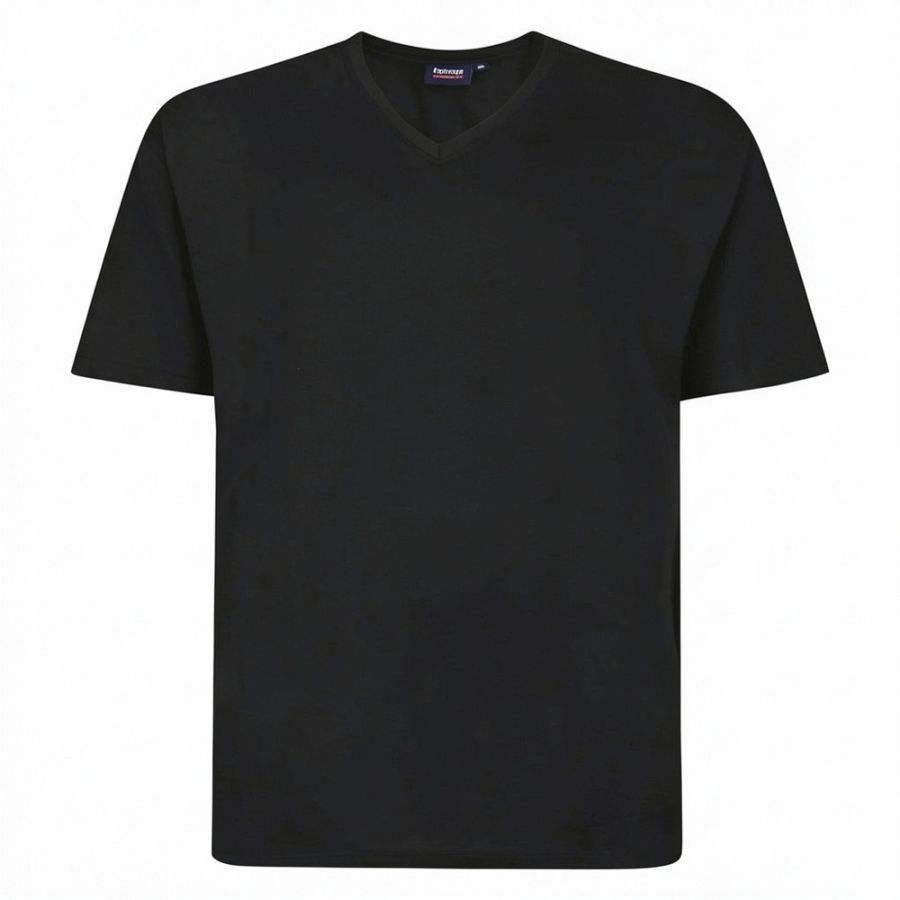 A11999 Espionage Plain V Neck T-Shirt (Black)