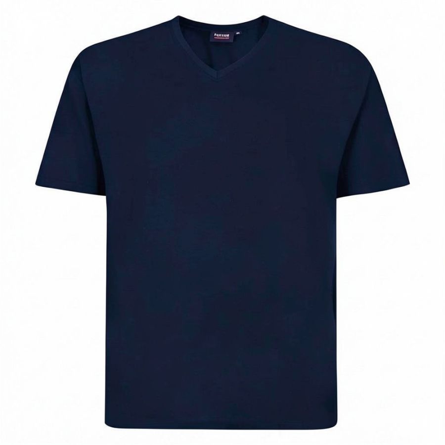 A11999 Espionage Plain V Neck T-Shirt (Navy)