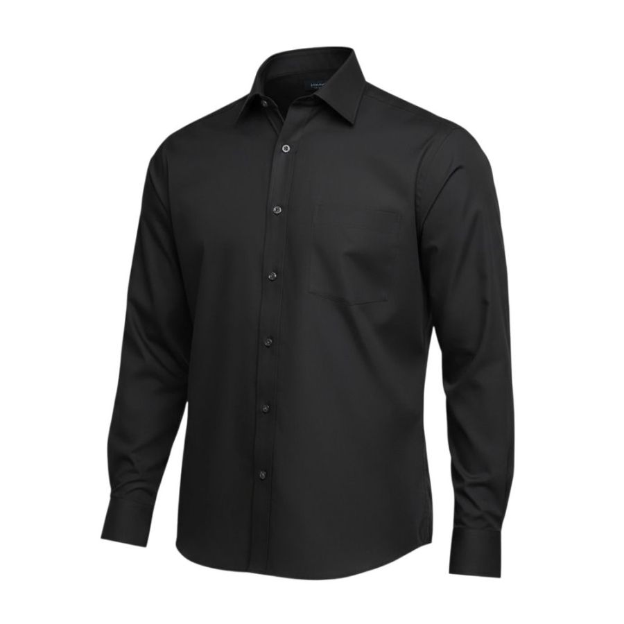 A6050XT Tall Fit Plain L/S Formal Shirt (Black)