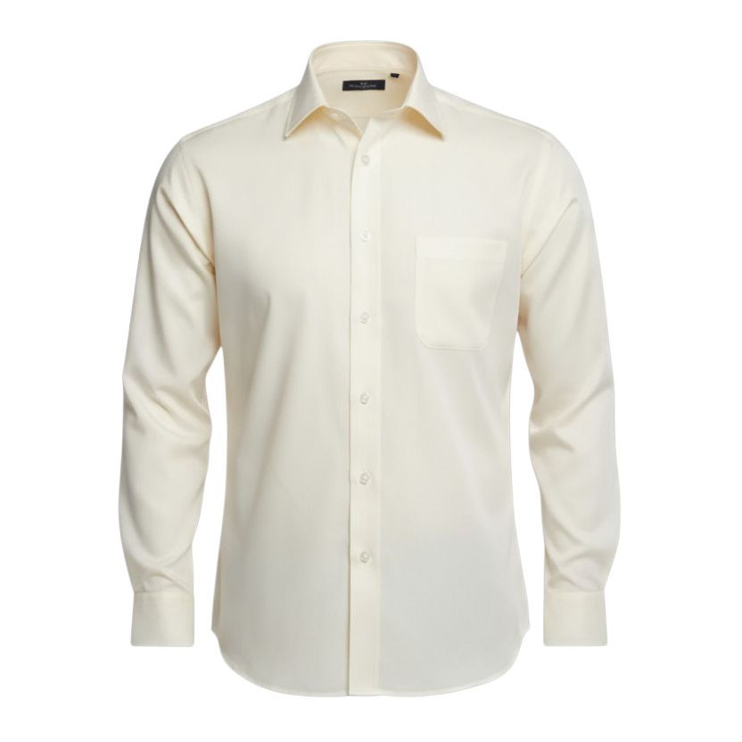 A6050 Plain L/S Double Two Shirt (Cream)