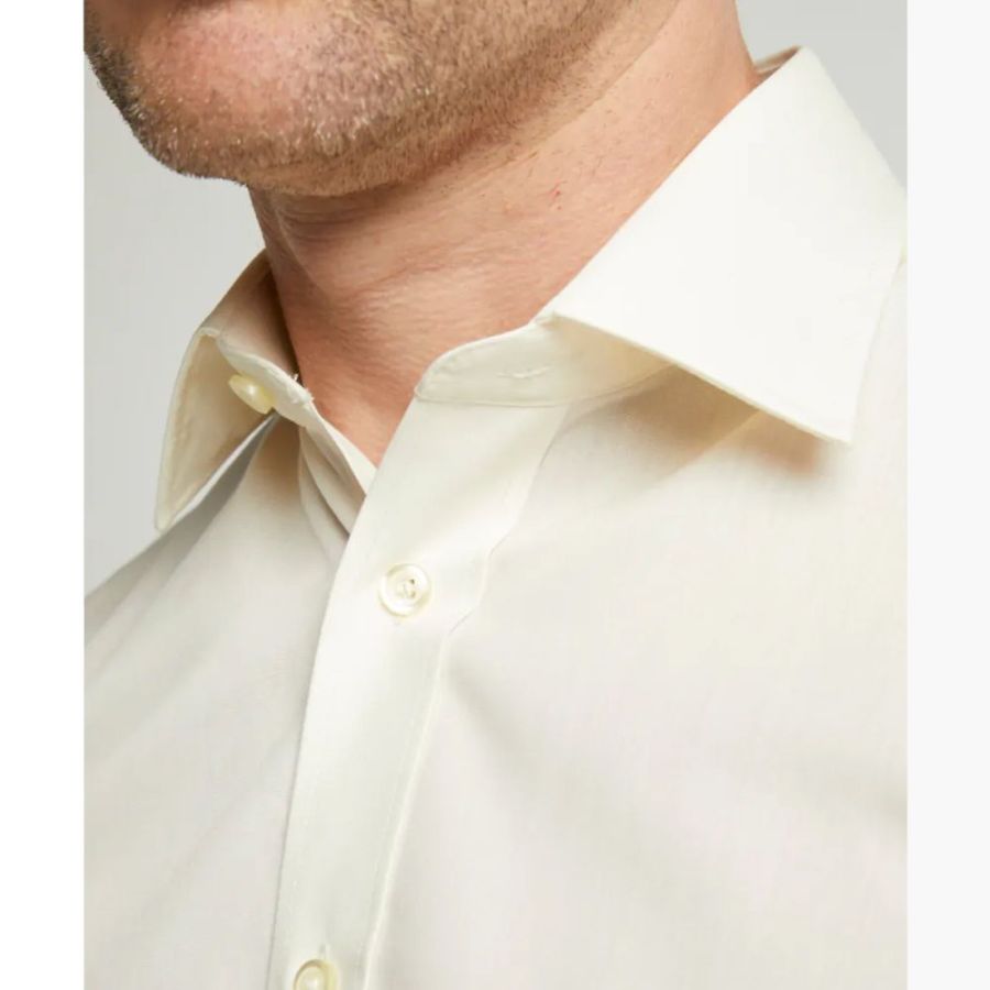 A6051 Double Two Plain S/S Formal Shirt (Cream)