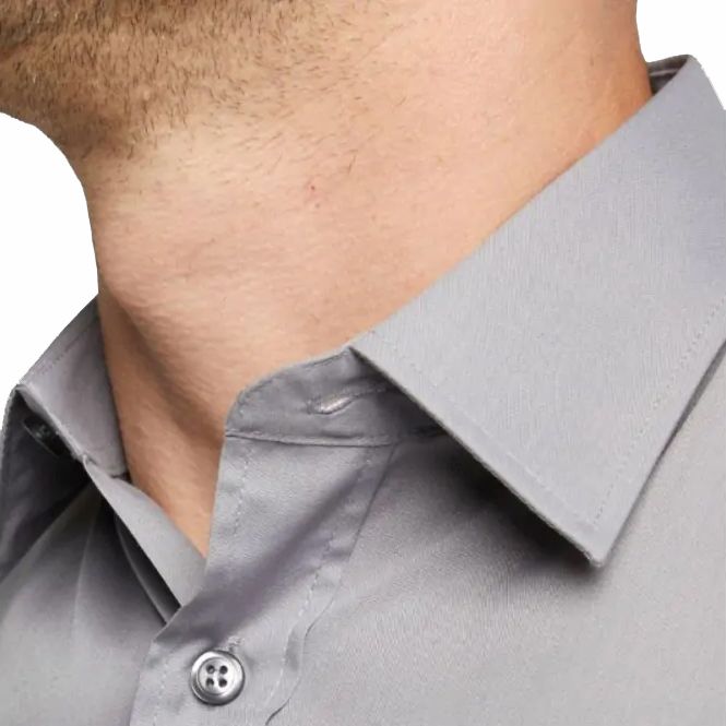 A6050 Plain L/S Double Two Shirt (Grey)