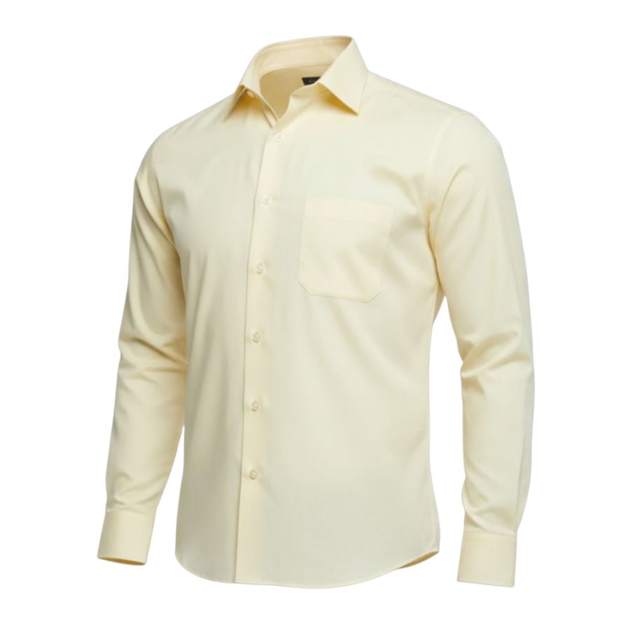 A6050 Plain L/S Double Two Shirt (Lemon)