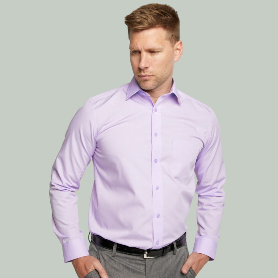 A6050 Plain L/S Double Two Shirt (Mauve)