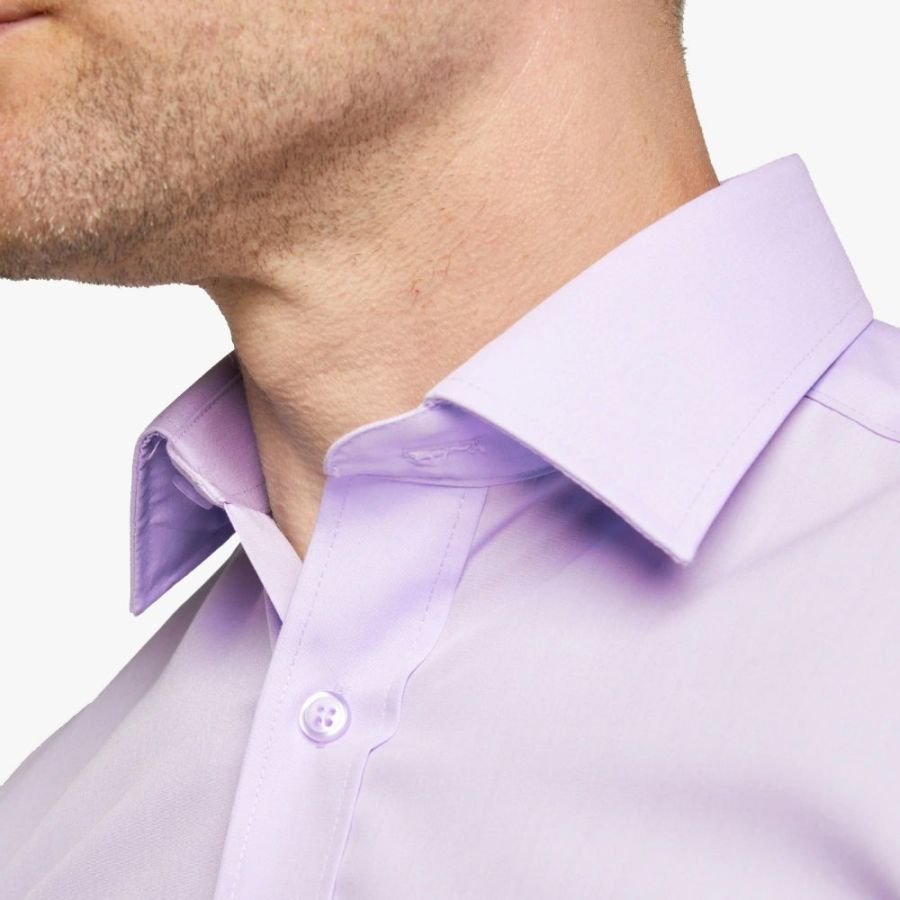 A6051 Double Two Plain S/S Formal Shirt (Mauve)