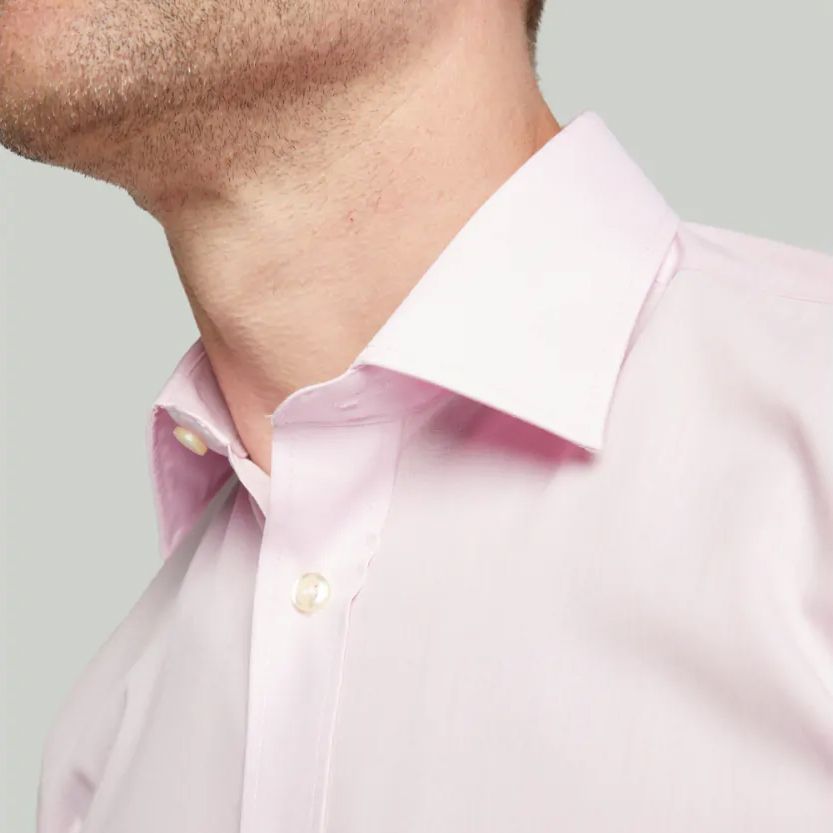 A6656 Double Two Plain L/S Extra Body Shirt (Lt Pink)