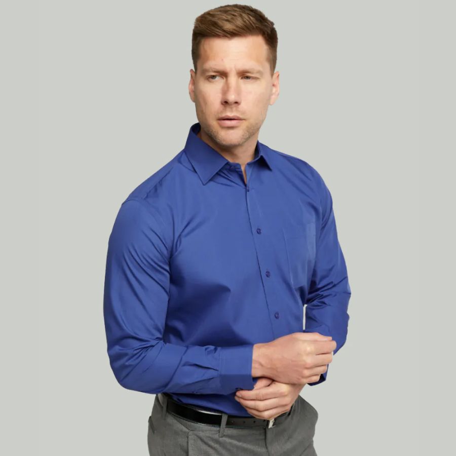 A6050 Plain L/S Double Two Shirt (Royal)