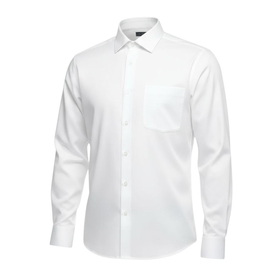 A6050 Plain L/S Double Two Shirt (White)