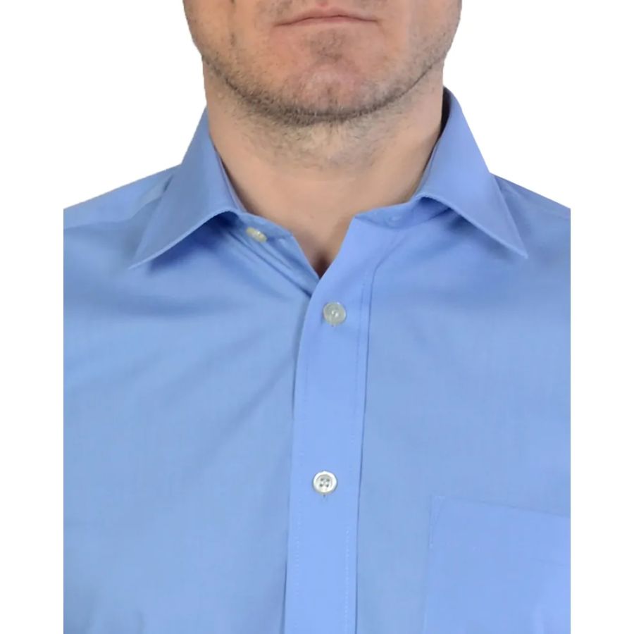 A6051 Double Two Plain S/S Formal Shirt (Fresh Blue)