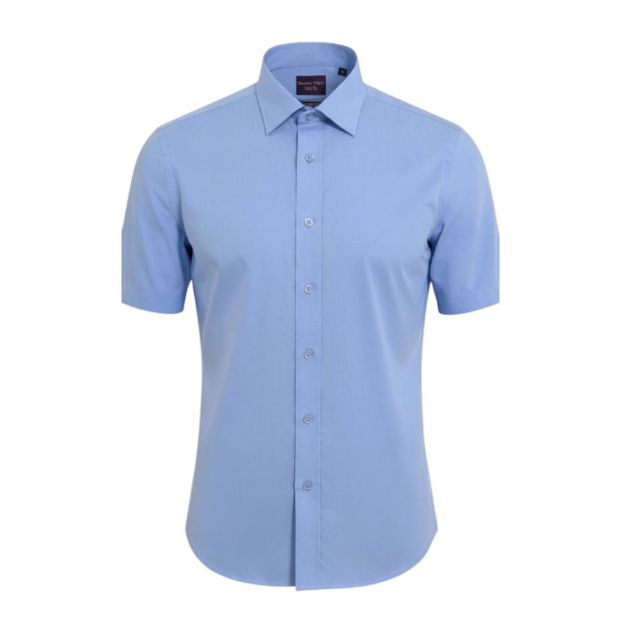 A6051 Double Two Plain S/S Formal Shirt (Fresh Blue)