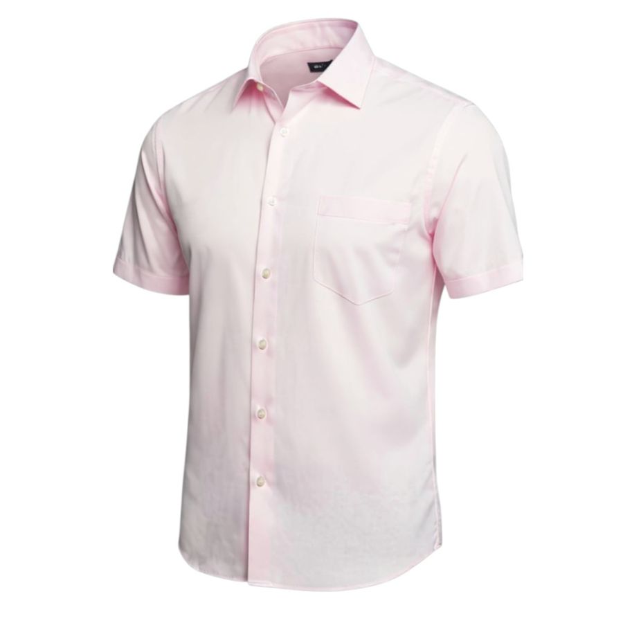 A6051 Double Two Plain S/S Formal Shirt (Pink)