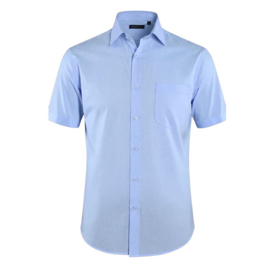A6051 Double Two Plain S/S Formal Shirt (Sky Blue)