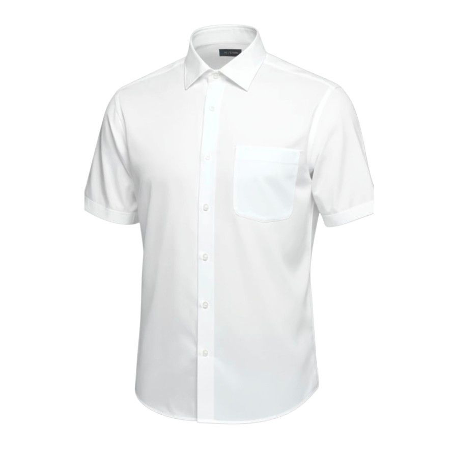 A6051 Double Two Plain S/S Formal Shirt (White)