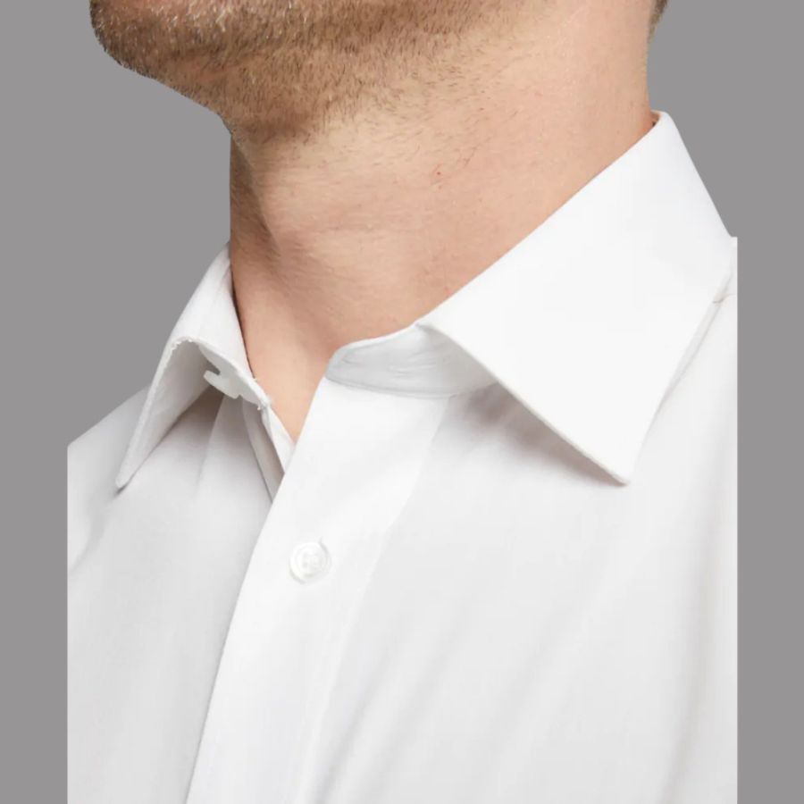 A6051 Double Two Plain S/S Formal Shirt (White)
