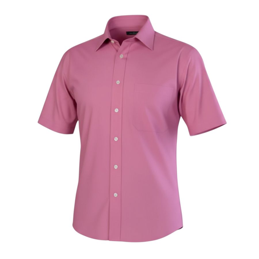 A6051 Double Two Plain S/S Formal Shirt (Dusky Pink)