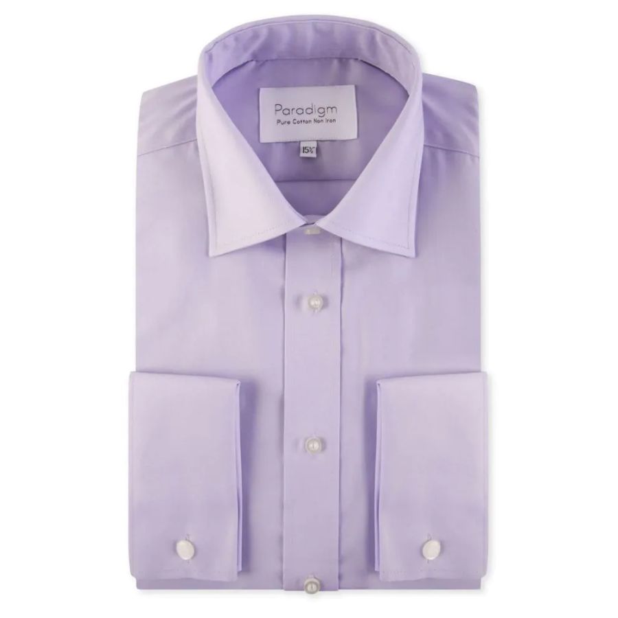 A6320 Paradigm Plain L/S Double Cuff Shirt (Lilac)