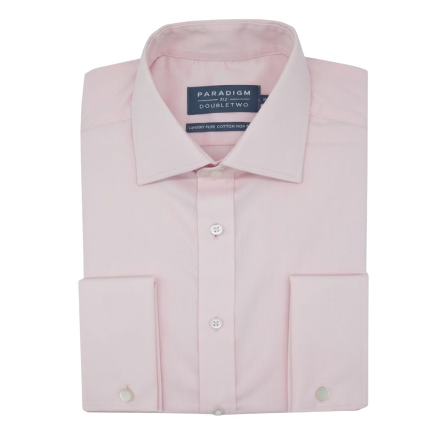 A6320 Paradigm Plain L/S Double Cuff Shirt (Lt Pink)