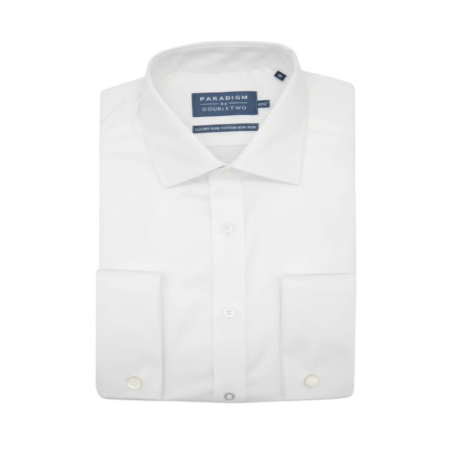 A6320 Paradigm Plain L/S Double Cuff Shirt (White)