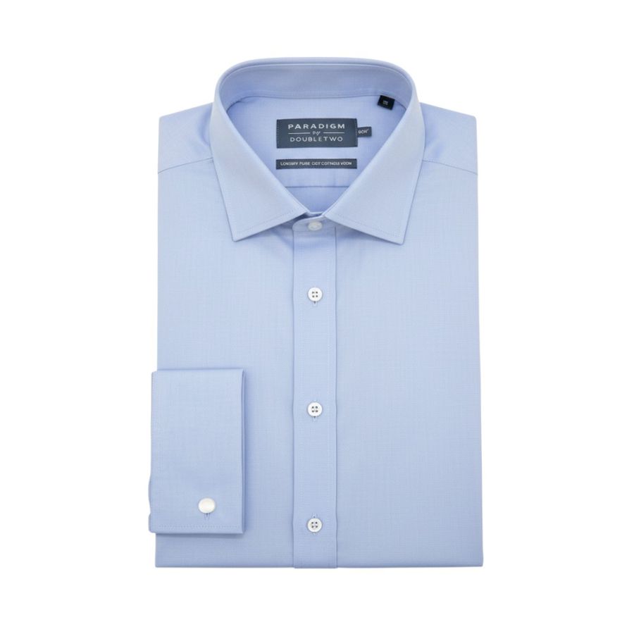 A6320 Paradigm Plain L/S Double Cuff Shirt (Blue)