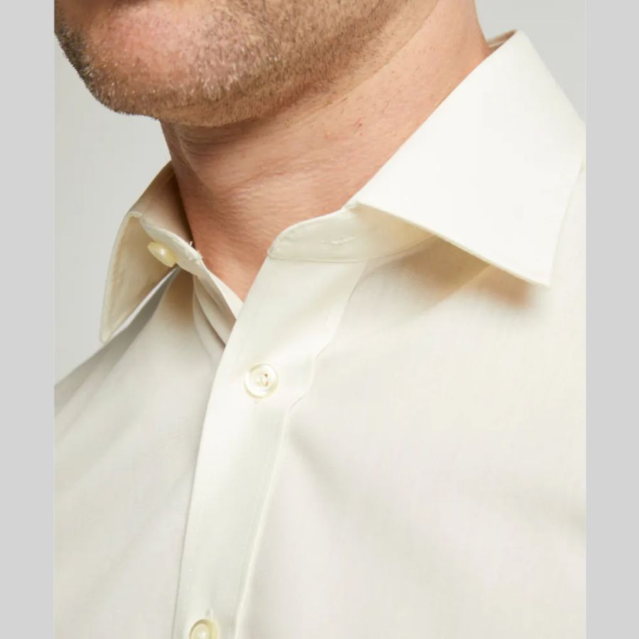 A6656 Double Two Plain L/S Extra Body Shirt (Cream)