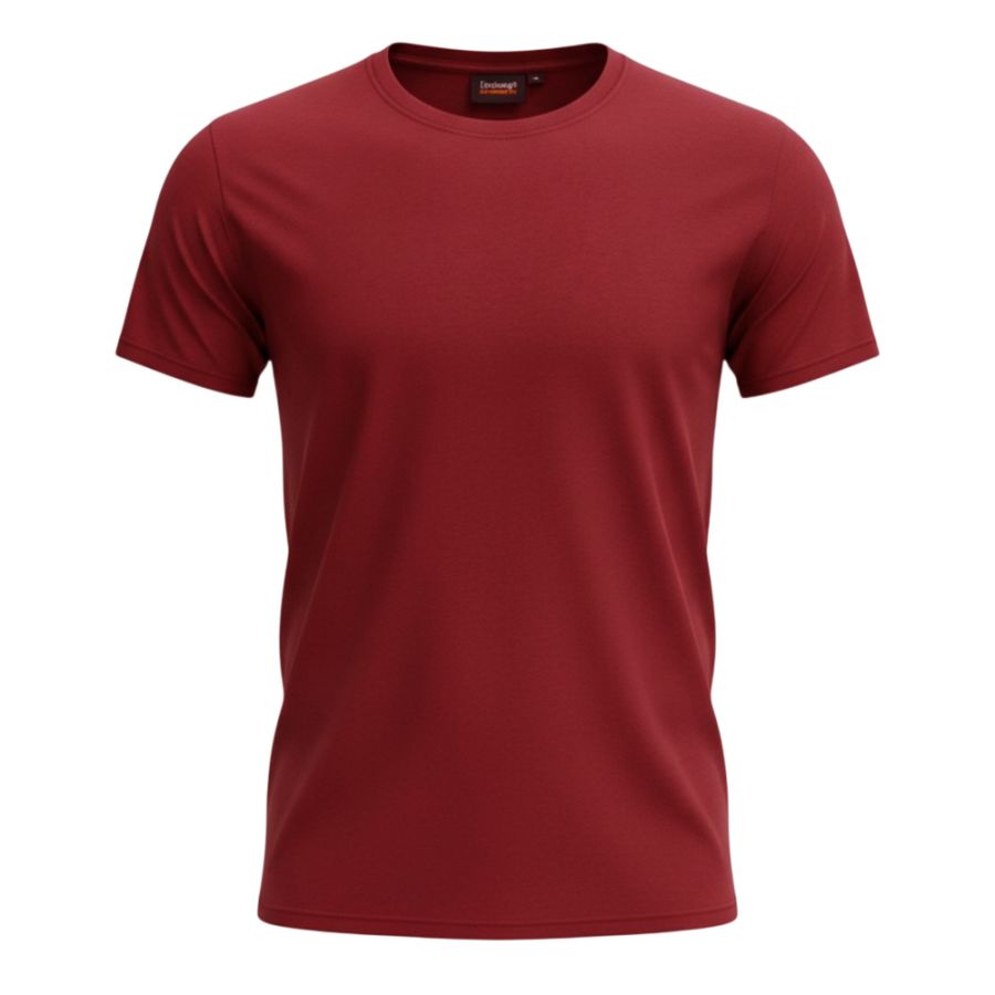 A6931 Espionage Plain Crew Neck T-Shirt (Dark Red)