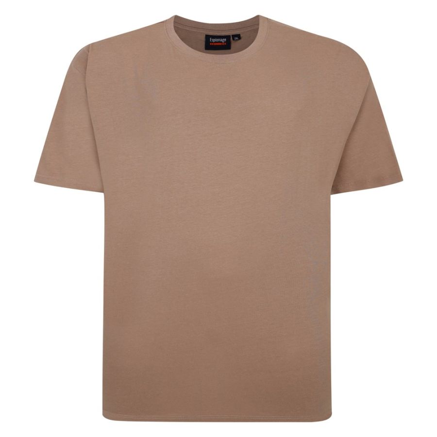 A6931 Espionage Plain Crew Neck T-Shirt (Mushroom)