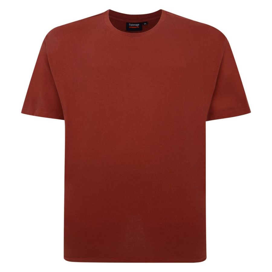 A6931 Espionage Plain Crew Neck T-Shirt (Rust)