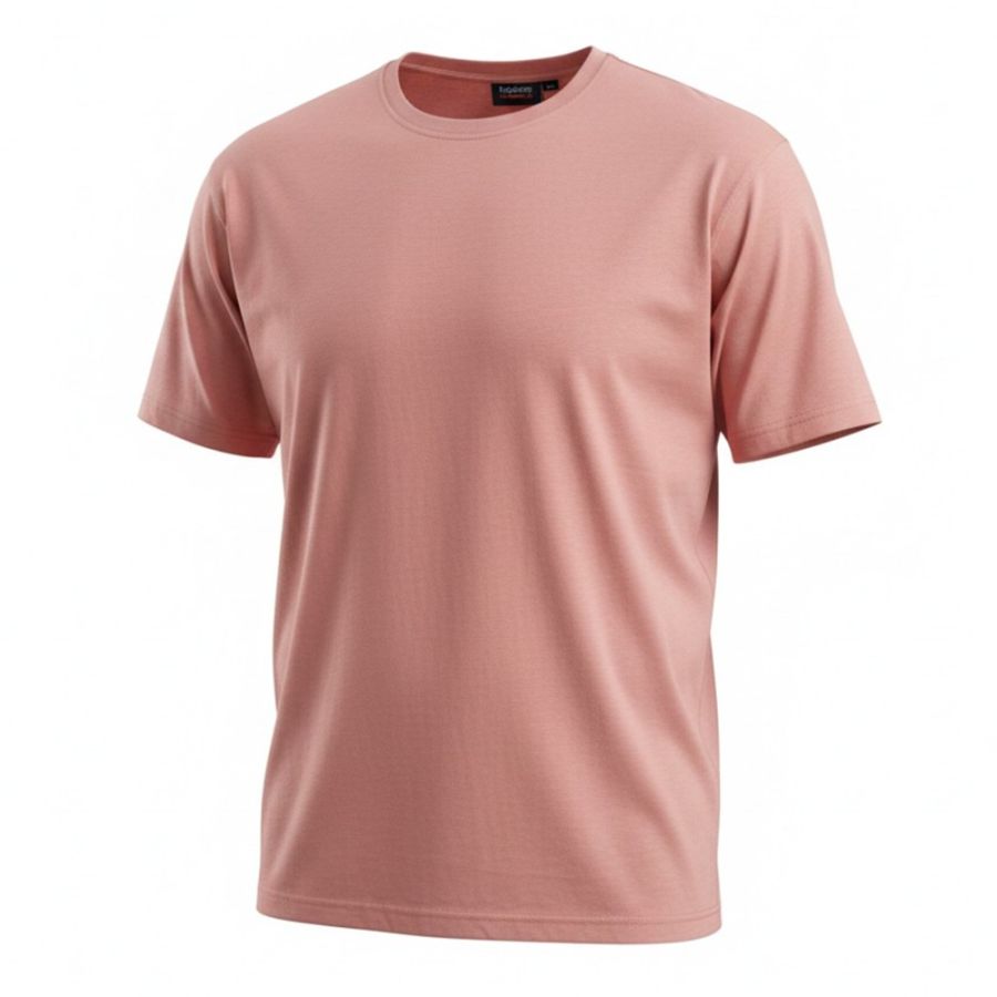 A6931 Espionage Plain Crew Neck T-Shirt (Coral)