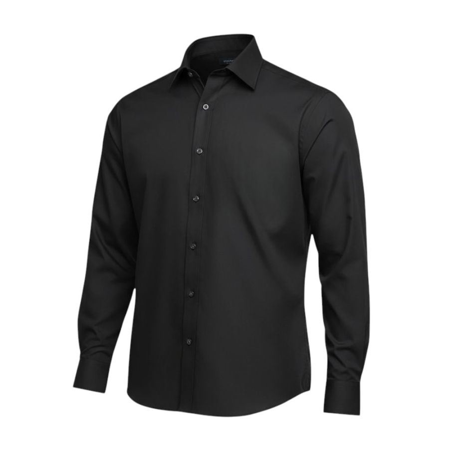 A9001XTS Slim Tall Fit Plain Shirt by Double Two (Black)