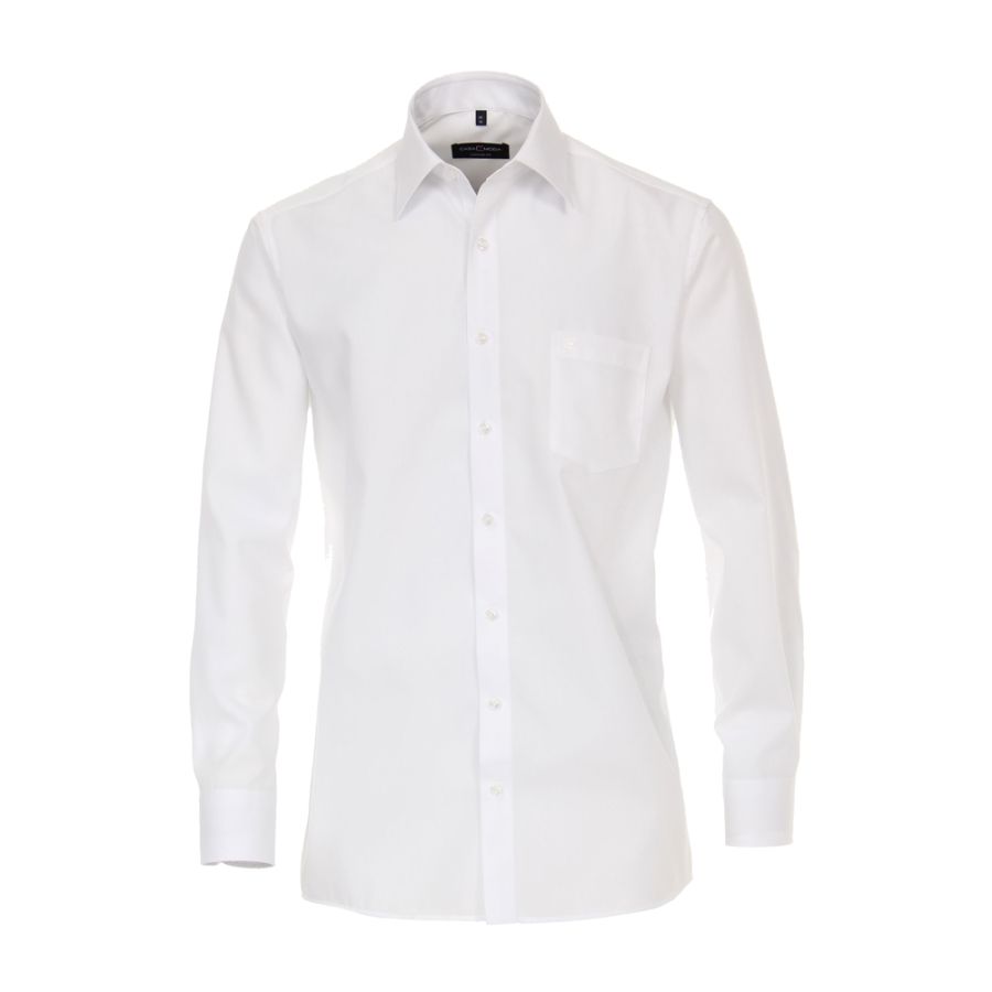 A9009XT Tall Fit Casamoda Plain Long Sleeve Shirt (White)
