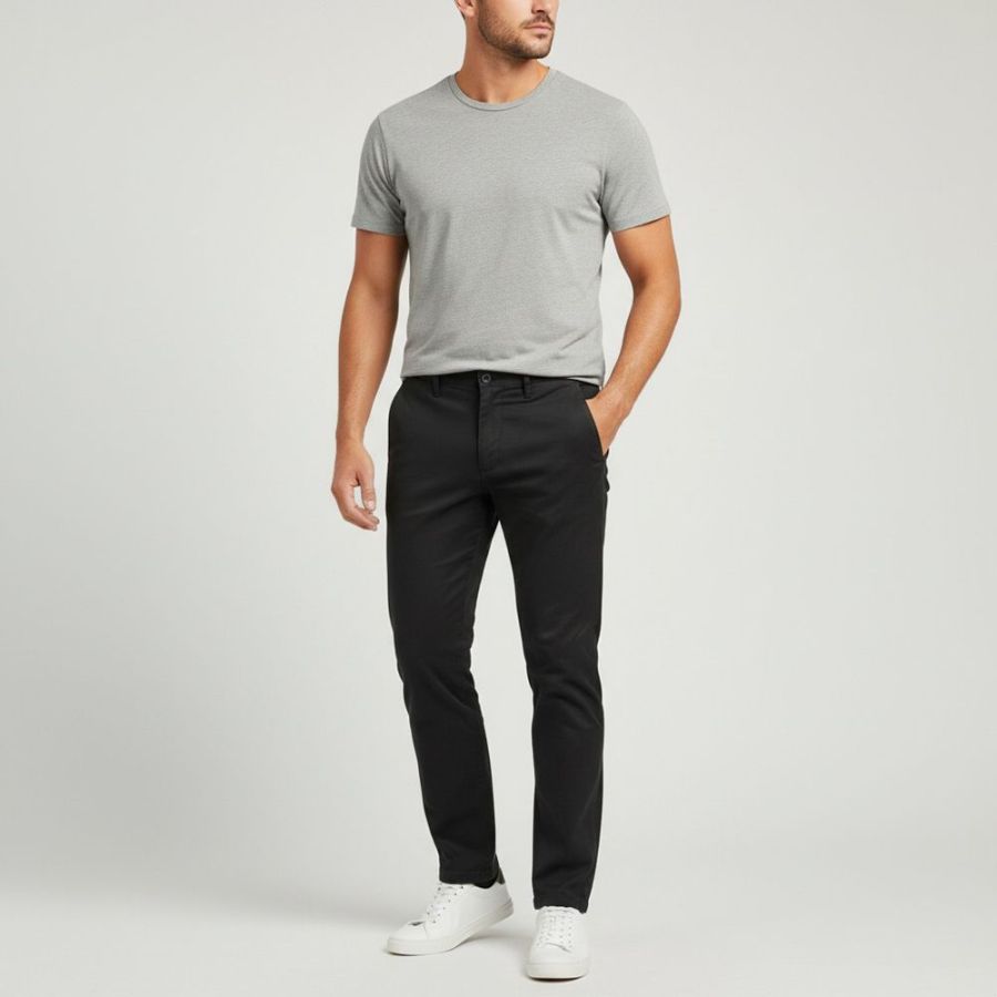 B1183 Ed Baxter Under Belly Fit Stretch Chino  (Black)
