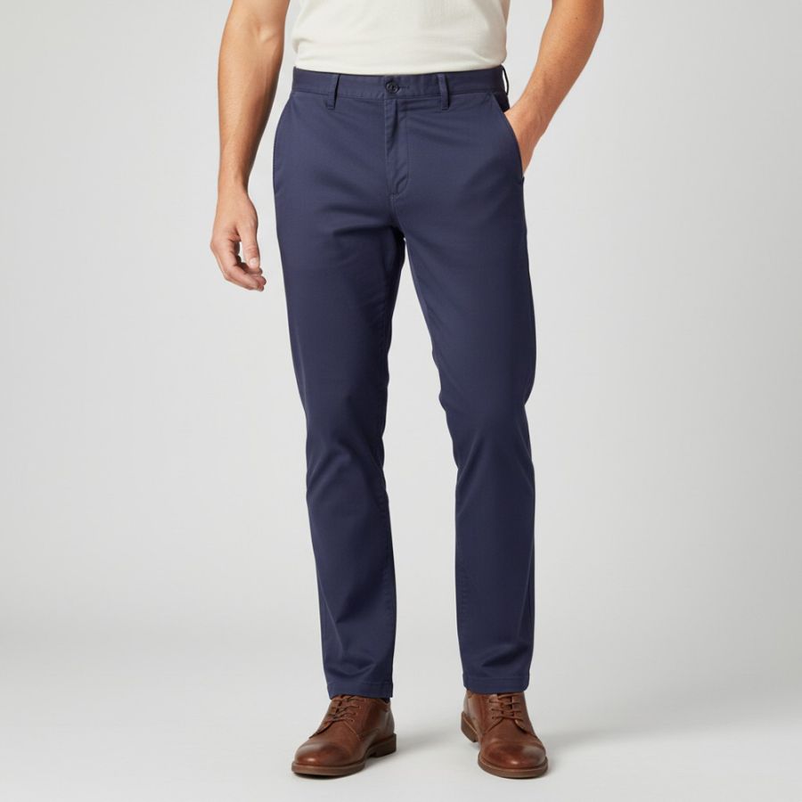 B1014 Ed Baxter Stretch Chino Trousers (Navy)