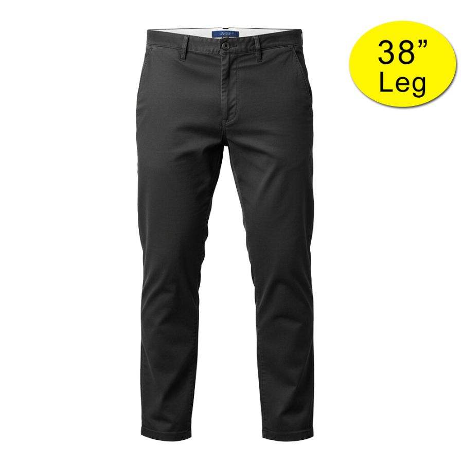 B1014XT Tall Fit Ed Baxter Stretch Chino Trousers (Black)