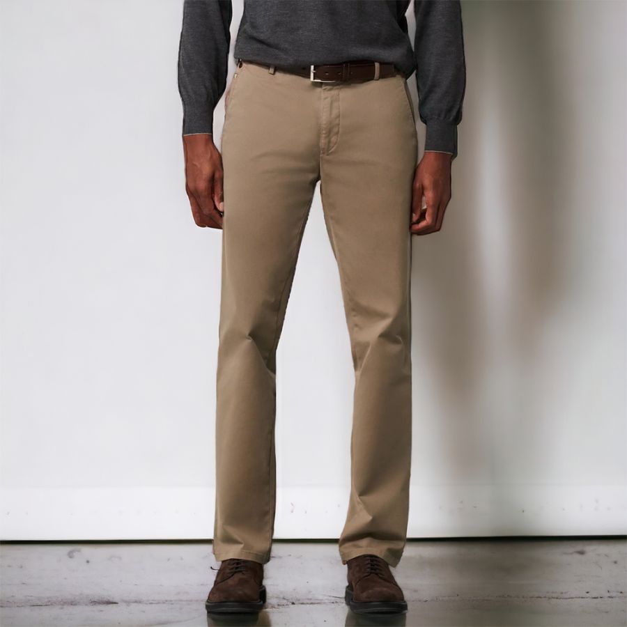 B1066 Meyer Stretch Chino Trouser - Beige