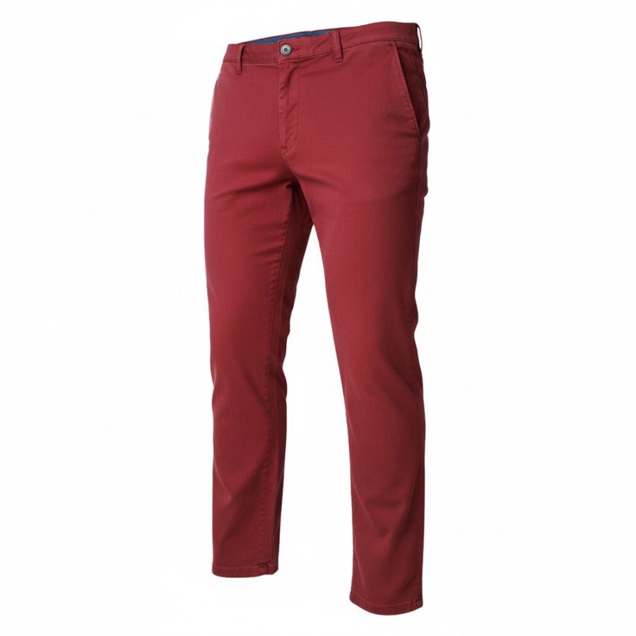 B1066 Meyer Stretch Chino Trouser (Burgundy)