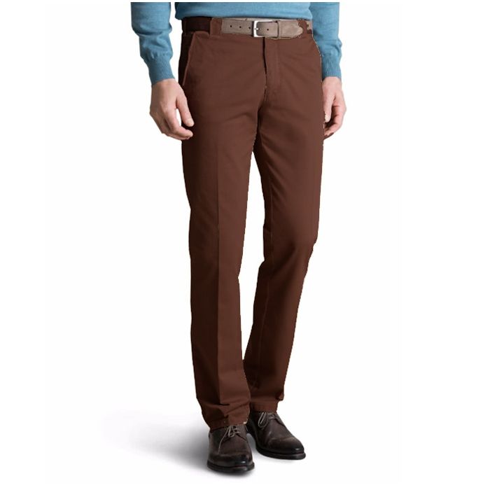 B1066 Meyer Expandable Waist Chino Trouser  - Dark Tan