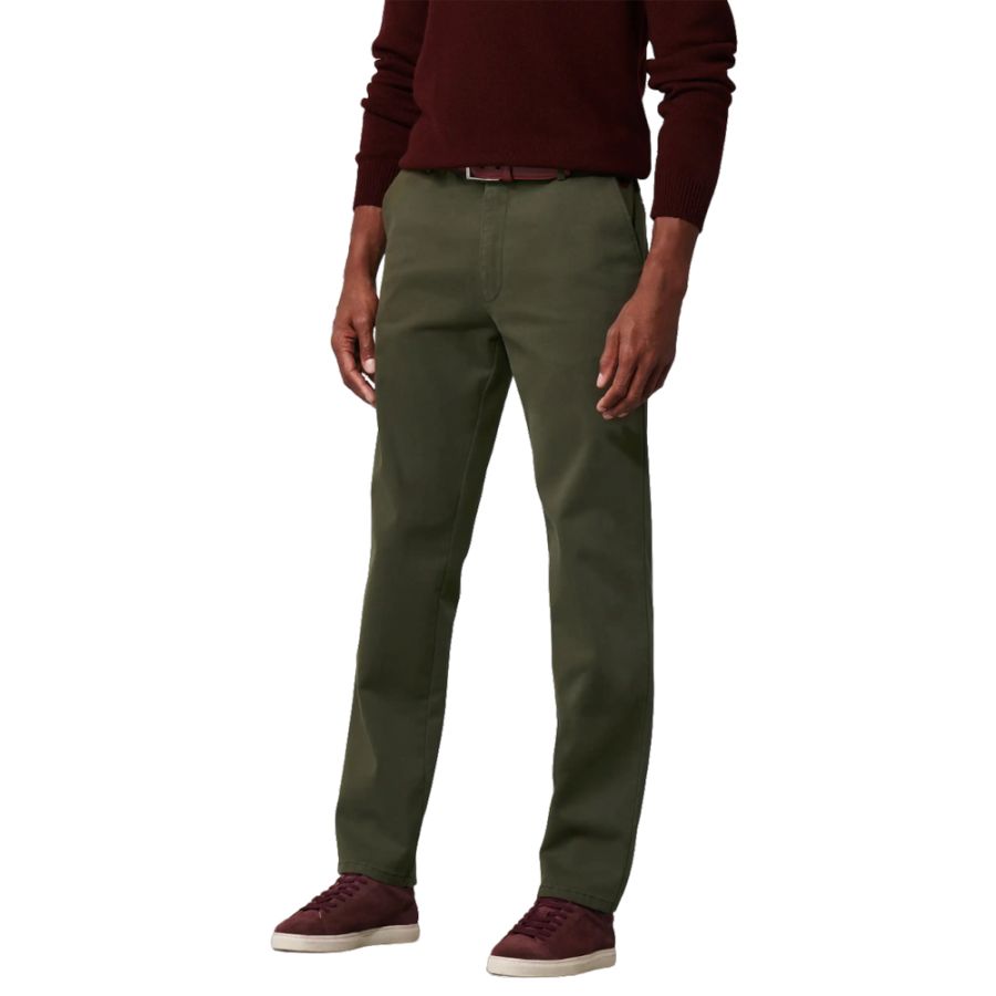 B1066XT Tall Fit Meyer Expandable Waist Chino Trouser - Olive