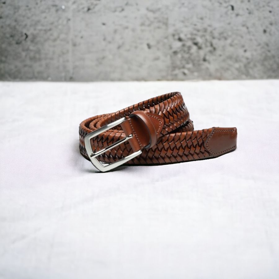 B1161 Ibex Stretch Leather Braided Belt