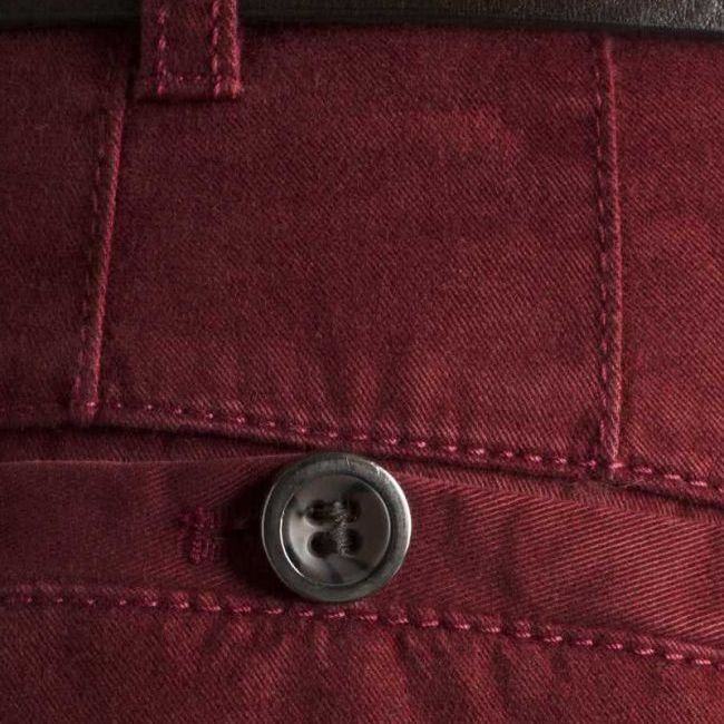B1066 Meyer Stretch Chino Trouser - Burgundy
